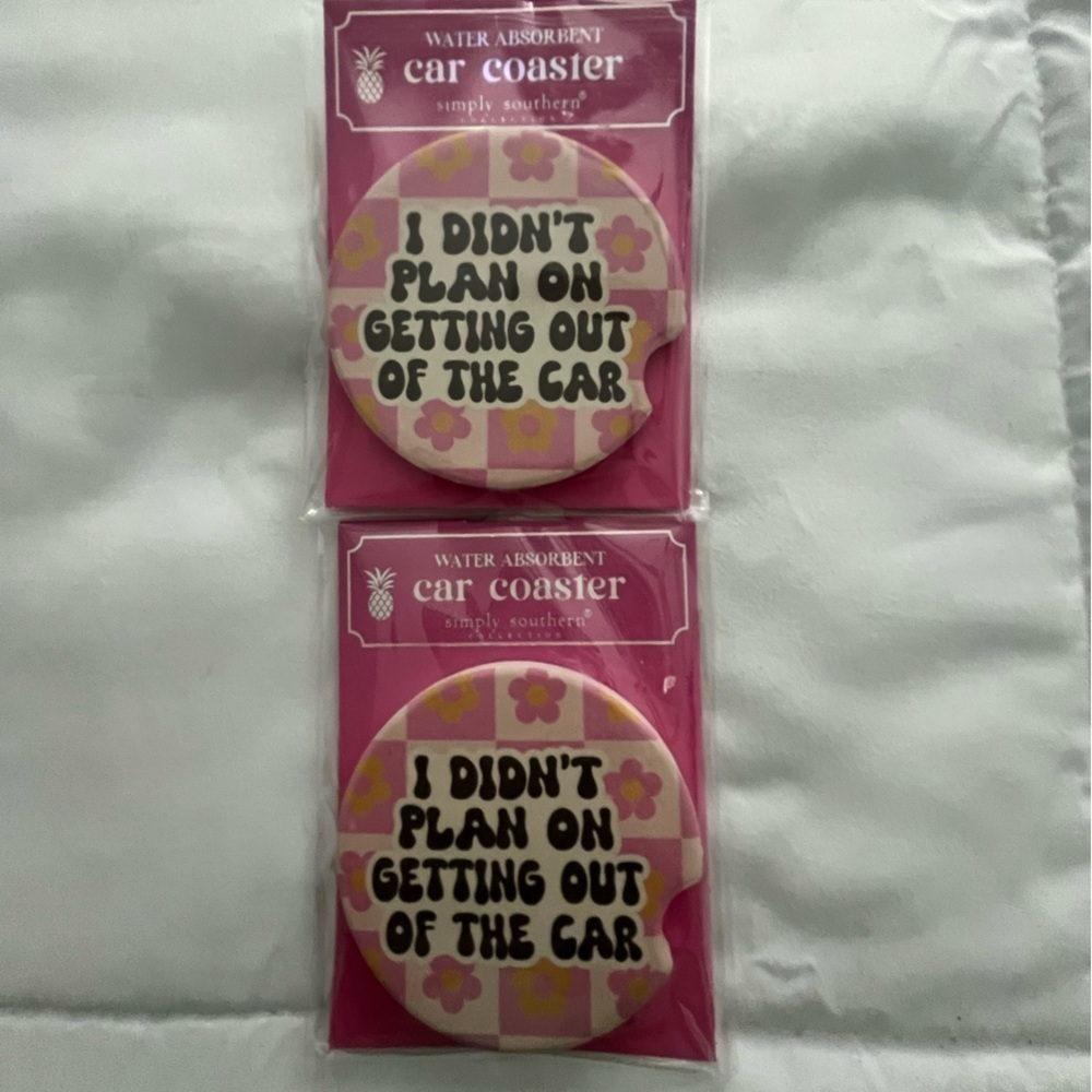 Simply Southern Car Coasters “I Didn’t Plan On Getting Out Of The Car”